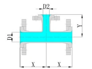 Reducing Tee dan Cross Berlapis Kaca