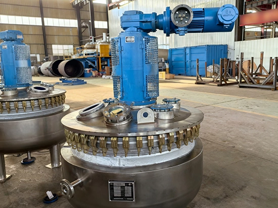 Reaktor berlapis kaca dengan penutup datar non-standar dan pelapisan stainless steel